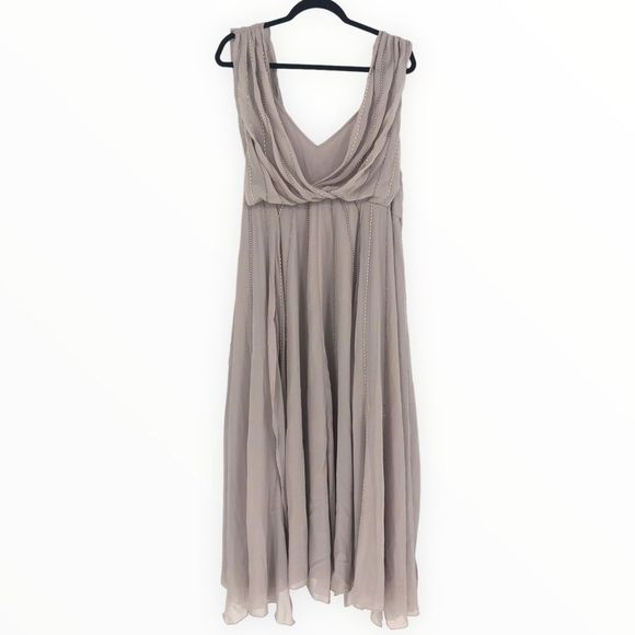 ASOS Maternity Beaded Drape Bodice Midaxi Dress size 16 NWT Embellished Sheer - Picture 5 of 16